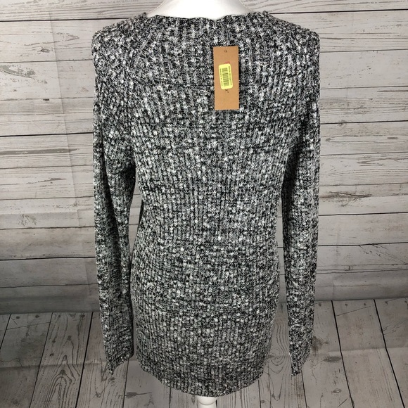 Cremieux, Sweater Size Lg NWT Long Jayla Knit Sequin Black Ivory - Picture 8 of 9